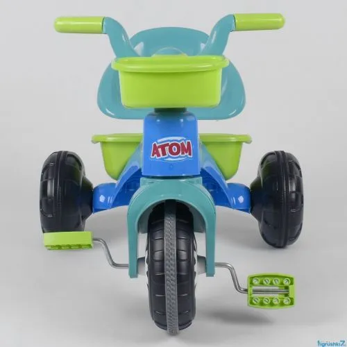 Картинка товара Трехколесный велосипед 07-169 (1) цвет ГОЛУБОЙ с САЛАТОВЫМ, пластиковые колеса с прорезиненной накладкой, корзинка, багажник на Raspashonka.ua фото 5