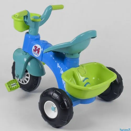 Картинка товара Трехколесный велосипед 07-169 (1) цвет ГОЛУБОЙ с САЛАТОВЫМ, пластиковые колеса с прорезиненной накладкой, корзинка, багажник на Raspashonka.ua фото 4