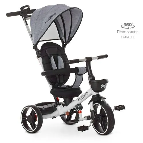 Картинка товара Детский трехколесный велосипед M 5447 PU-19 TURBOTRIKE - СЕРЫЙ на Raspashonka.ua фото 2