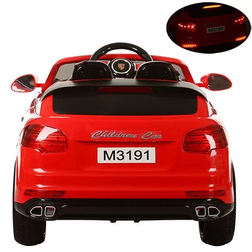 Дитячий електромобіль PORSCHE MACAN M 3191 EBLR-3: червоний фото 4