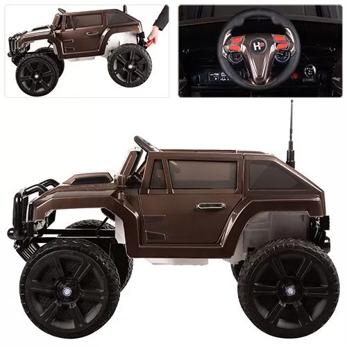 Детский электромобиль джип M 3570 EBLRS-17 HUMMER шоколадный фото 4 Детский электромобиль Hummer 3570 EBLRS-17 фото 4