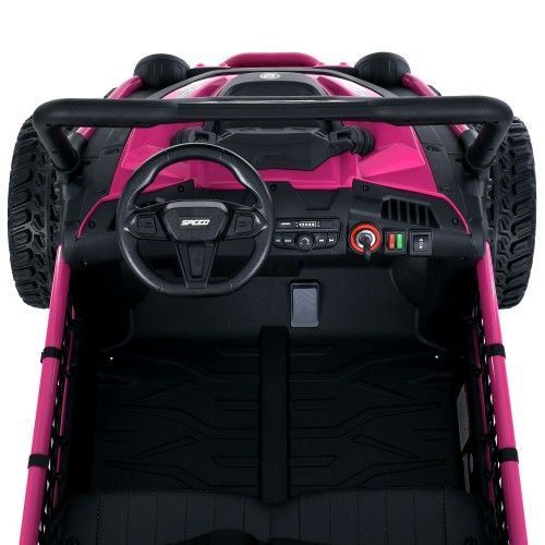 Дитячий електромобіль джип Джип M 6208 EBLR-8(24V) BAMBI рожевий фото 9