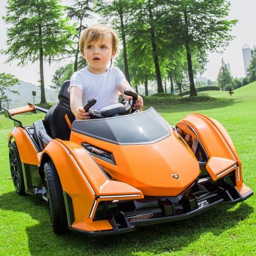 Детский электромобиль M 4633 EBLR-7 LAMBORGHINI оранжевый  фото 3