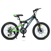 Фото анонса велосипед profi 20" g20damper s20.1: 20 дюймов, стальная рама, 18 скоростей - черно-салатово-голубой от интернет магазина Raspashonka.ua