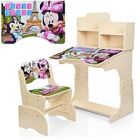 Фото анонса детская парта "minnie" bambi w 2071-7-3: венге от интернет магазина Raspashonka.ua