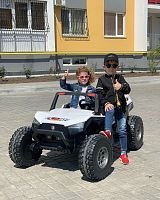 детский электромобиль джип buggy m 4170 eblr-1(24v): 2.4g, eva, 4x76w, кожа- белый - Raspashonka.ua
