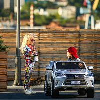 Детский электромобиль джип LX 570 M 3906 EBLRS-11 LEXUS серый металлик