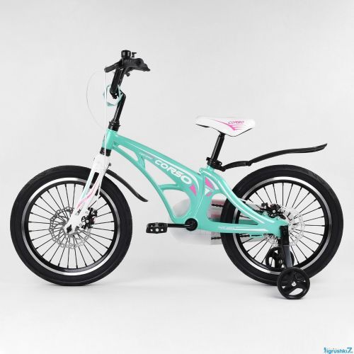 Картинка товара Детский велосипед CORSO MG-18601 (1) 18 дюймов, 2-х колёсный, магниевая рама, дисковые тормоза, БИРЮЗОВЫЙ на Raspashonka.ua фото 3