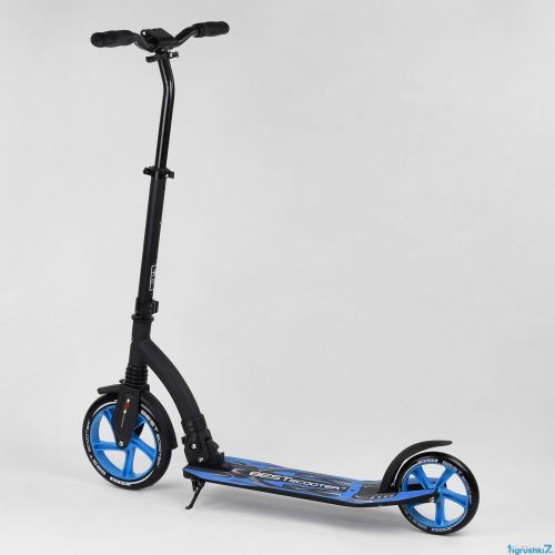 Картинка товара Самокат Best Scooter 54664 (4) двухколесный переднее 23 см, заднее - 20 см, 1 амортизатор, колеса PU, ЧЁРНО-ГОЛУБОЙ на Raspashonka.ua фото 4
