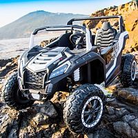 детский двухместный электромобиль m 5736 al-1(24v), bambi racer: 24v, 180w, 15 км/ч - белый - Raspashonka.ua