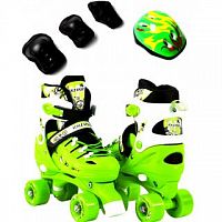 Фото анонса комплект ролики-квады+защита+шлем scale sport green (код: 119652164) от интернет магазина Raspashonka.ua