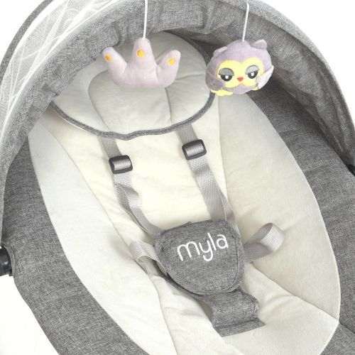 Картинка товара Детский укачивающий центр ME 1074 MYLA Gray Linen, 5 скоростей, Bluetooth, USB: СЕРЫЙ на Raspashonka.ua фото 3