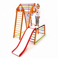 Фото анонса детский спортивный комплекс sportbaby bambinowood color plus 1-1 от интернет магазина Raspashonka.ua