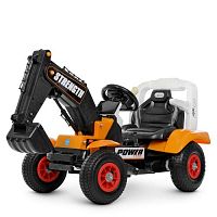 детский электромобиль экскаватор m 4260 ablr-7: 1х6v 7ah, 50w, эко-кожа - оранжевый - Raspashonka.ua