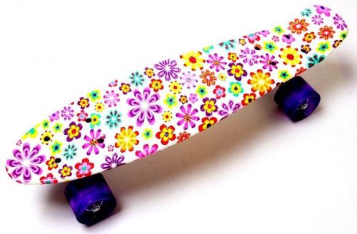 Картинка товара Penny Board 22" "Violet Flowers" - Светящиеся колёса! (1655323483) на Raspashonka.ua фото 3