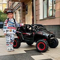 детский электромобиль m 5990 eblr-2(24v) bambi racer: 24v 7a, 4x50w, 10 км/ч, eva, кожа - черный - Raspashonka.ua
