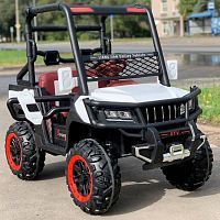 детский электромобиль джип buggy m 4556 eblr-1: 4х25w, mp3, eva, 6 км/ч, кожа - белый - Raspashonka.ua