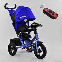 Фото детский трёхколесный велосипед best trike 7700 в – 1745: пульт включения света и звука, поворотное сиденье, надувные колеса переднее колесо d=29см. задние d=26см. голубой - Raspashonka.ua