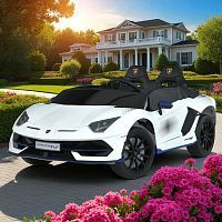 Фото анонса детский электромобиль m 6026 eblr-1(24v), lamborghini aventador sv: 2х местный, 9км/ч, 180w, usb/sd - белый от интернет магазина Raspashonka.ua