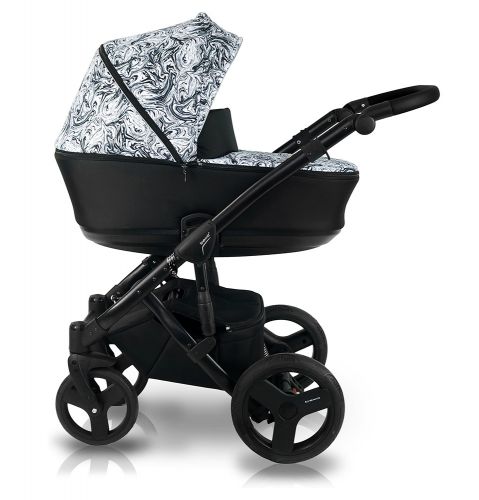 Картинка товара Детская коляска Bexa Light FL-1 622633: ЧЕРНАЯ (белые узоры) на Raspashonka.ua фото 3