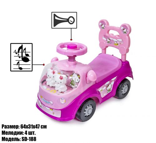 Картинка товара Каталка-толокар "Hello Kitty" 112-Pink - РОЗОВЫЙ на Raspashonka.ua фото 2