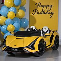 детский электромобиль m 5072 eblr-6 lamborghini sian: двухместный, пульт 2.4g, моторы 120w, 8 км/ч, 12v 14а - желтый - Raspashonka.ua