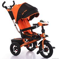 Фото анонса детский 3-х колесный велосипед best trike 6088 f - 1210: надувные колеса, поворотное сиденье, пульт, фара - оранжево-черный от интернет магазина Raspashonka.ua