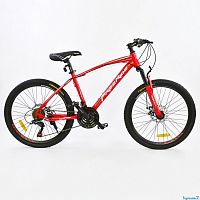 Фото анонса велосипед спортивный corso free ride 24"дюйма 0012 - 701 (1) рама металлическая, 21 скорость, собран на 75%, red-white от интернет магазина Raspashonka.ua