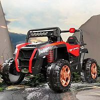 детский электромобиль m 5052 eblr-3, bambi racer: 4wd, 24v, 10 км/ч, eva, кожа - красный - Raspashonka.ua