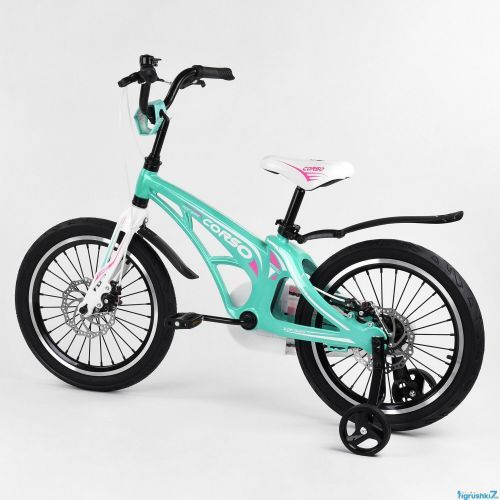 Картинка товара Детский велосипед CORSO MG-18601 (1) 18 дюймов, 2-х колёсный, магниевая рама, дисковые тормоза, БИРЮЗОВЫЙ на Raspashonka.ua фото 4