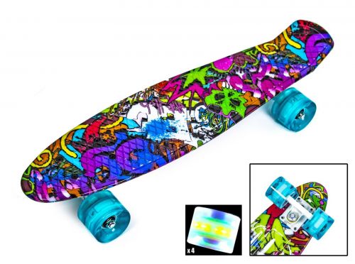 Картинка товара Penny Board 22" "Graffiti Violet" - Светящиеся колёса! (367562131) на Raspashonka.ua фото 2