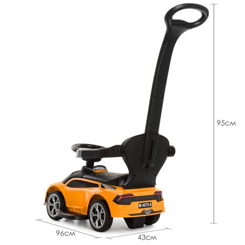 Картинка товара Детская машина каталка-толокар Bambi M 4070-6: родительская ручка - ЖЕЛТАЯ на Raspashonka.ua фото 7
