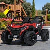 детский электромобиль багги m 6075 eblr-3(24v) bambi racer: 4*75w, 8 км/ч, 24v 7а - красный - Raspashonka.ua