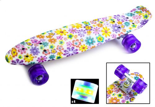 Картинка товара Penny Board 22" "Violet Flowers" - Светящиеся колёса! (1655323483) на Raspashonka.ua фото 2