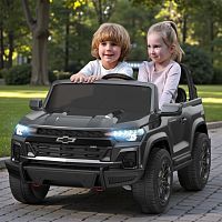 детский двухместный электромобиль chevrolet colorado m 6290 eblr-11(24v): пульт 2,4g, 4х4, eva, 10 км/ч, кожа - серый - Raspashonka.ua