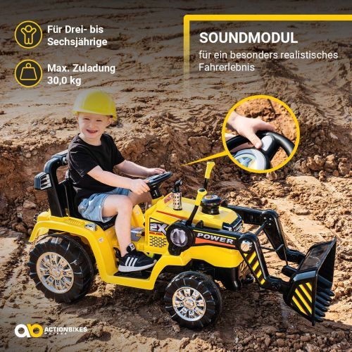 Картинка товара Детский электромобиль ЭКСКАВАТОР PA.ZP1005.ZOL: 2.4G, 90W, эко-кожа - ЖЕЛТЫЙ на Raspashonka.ua фото 5