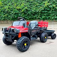 детский электромобиль грузовик m 4464 eblr-3: 7 км/ч, 2.4g, 90w, eva, 1x12v7ah, эко-кожа - красный (pa.bdm0926) - Raspashonka.ua