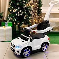 Фото анонса детская машина-толокар bambi mercedes m 3186l-1: 6v 4.5a,  эко-кожа, mp3/sd-плеер, свет колес  - белая от интернет магазина Raspashonka.ua