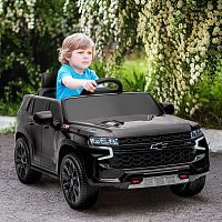 детский электромобиль chevrolet tahoe pa.hl588.cz: 70w, eva, 2.4g, 7 км/ч, кожа - black - Raspashonka.ua