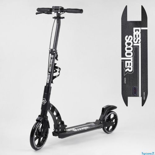 Картинка товара Самокат Best Scooter 92228 (2) колеса PU, переднее колесо 230 мм, заднее 200 мм , 2 амортизатора, ЧЁРНЫЙ на Raspashonka.ua фото 2