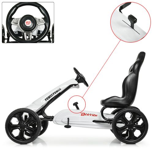 Детский педальный картинг BAMBI M 5393E-1: БЕЛЫЙ фото 3