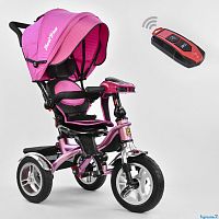 Фото детский 3-х колесный велосипед best trike 5890 – 9067: надувные колеса, поворотное сиденье, складной руль, пульт, фара, цвет - розовый - Raspashonka.ua