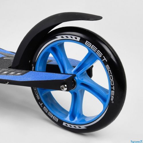 Картинка товара Самокат Best Scooter 54664 (4) двухколесный переднее 23 см, заднее - 20 см, 1 амортизатор, колеса PU, ЧЁРНО-ГОЛУБОЙ на Raspashonka.ua фото 6