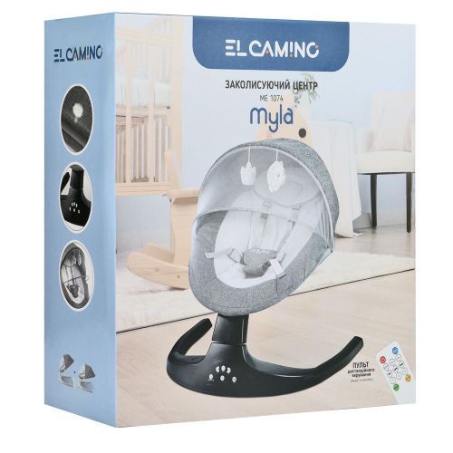 Картинка товара Детский укачивающий центр ME 1074 MYLA Gray Linen, 5 скоростей, Bluetooth, USB: СЕРЫЙ на Raspashonka.ua фото 8