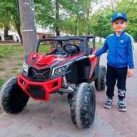 детский электромобиль m 4567 eblr-3-2: 2,4g, 4x45w, eva, кожа - красно-чёрный (pa.xmx-613.cr) - Raspashonka.ua