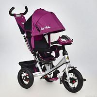 Фото анонса детский 3-х колесный велосипед best trike 7700 в - 6560: надувные колеса, поворотное сиденье, фара - малиновый от интернет магазина Raspashonka.ua