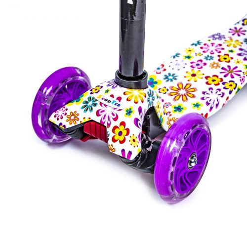 Картинка товара Самокат MAXI "Violet Flowers" (2124391184) Светящиеся колёса! на Raspashonka.ua фото 4