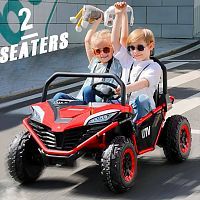 детский электромобиль bambi racer m 4969(2)eblr-3(24v) двухместный, 300w, 12км/ч - красный - Raspashonka.ua