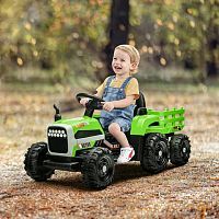 детский трактор m 5733 eblr-5, bambi racer: 2х35w, 12v 7ah, eva, кожа - зеленый - Raspashonka.ua