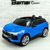 Фото анонса детский электромобиль m 5110 eblr-4(24v), chevrolet blazer ev ss: 130w, eva, 2.4g, 8 км/ч, кожа - синий от интернет магазина Raspashonka.ua